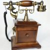 Antique design wooden active telephone set