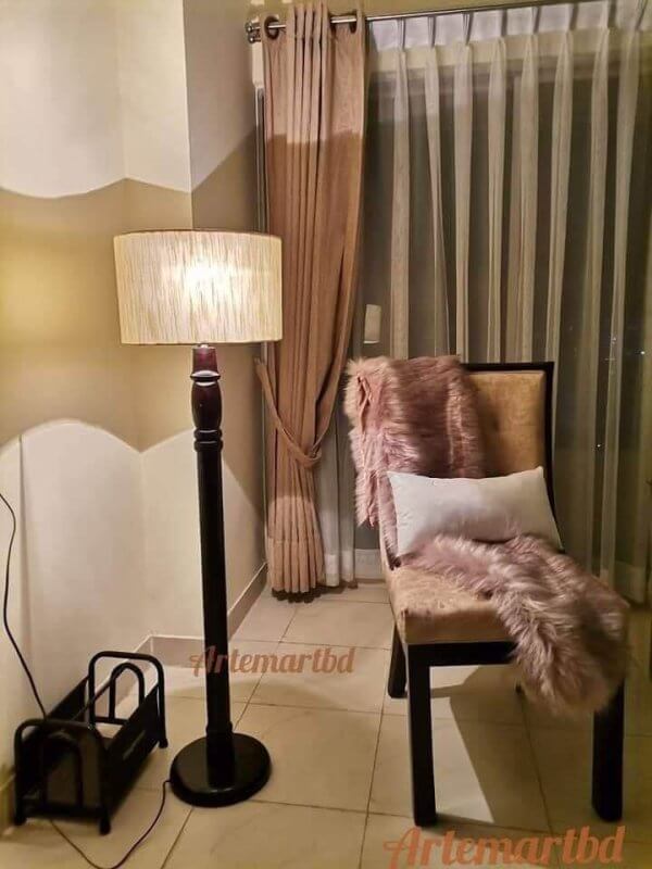 Wooden floor lamp